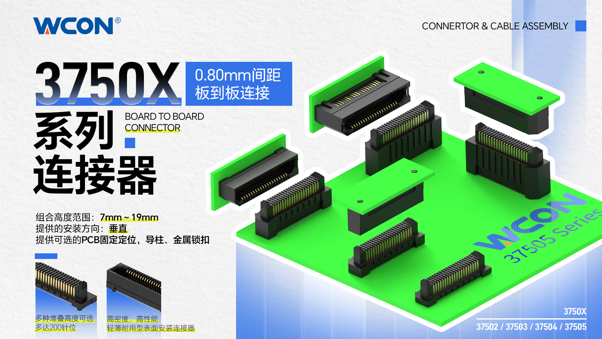 3750X 系列雙排板對板連接器：56Gbps 高速、工業級精密連接解決方案